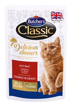 Butcher’s Cat Class.Delic.Dinn. hovězí kapsa 100g