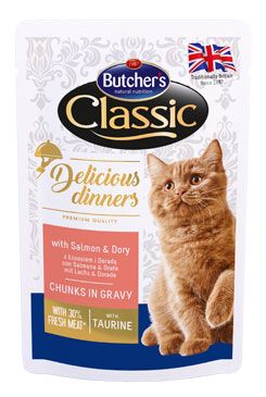 Butcher’s Cat Class.Delic.Dinn. losos+dorada kapsa100g