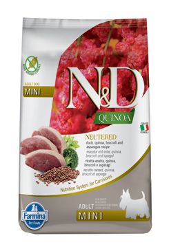 N&D Quinoa DOG Neutered Adult Mini Duck&Broccoli 2,5kg