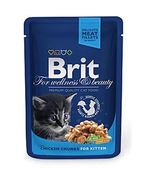 Brit Premium Cat kapsa Chicken Chunks for Kitten 100g