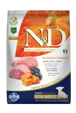 N&D GF Pumpkin DOG Puppy Mini Lamb & Blueberry 7kg