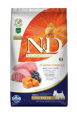 N&D GF Pumpkin DOG Adult Mini Lamb & Blueberry 2,5kg