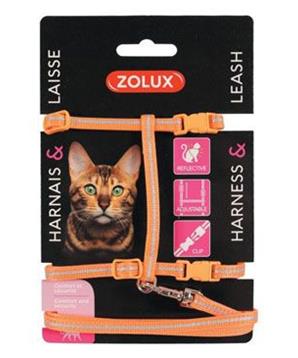 Postroj kočka s vodítkem 1,2m oranžový Zolux