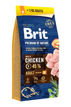Brit Premium Dog by Nature Adult M 15kg + 3kg
