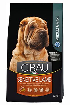 CIBAU Dog Adult Sensitive Lamb&Rice 12kg + 2kg ZDARMA